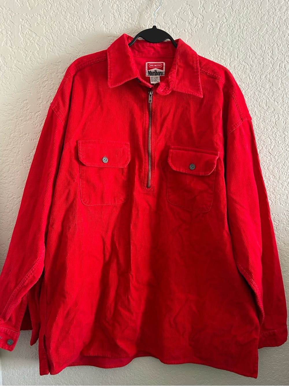Marlboro Red Corduroy Pullover Jacket